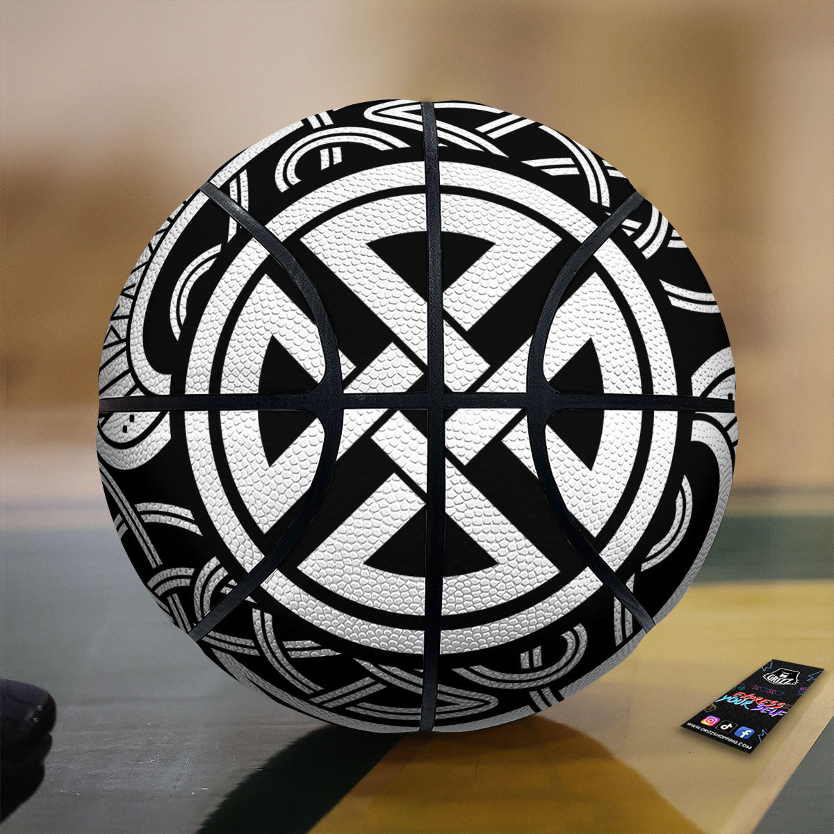 Symbol Viking Norse Runes Print Basketball