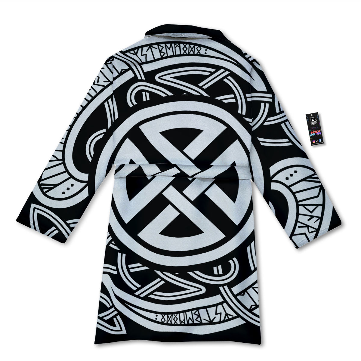 Symbol Viking Norse Runes Print Bathrobe-grizzshop