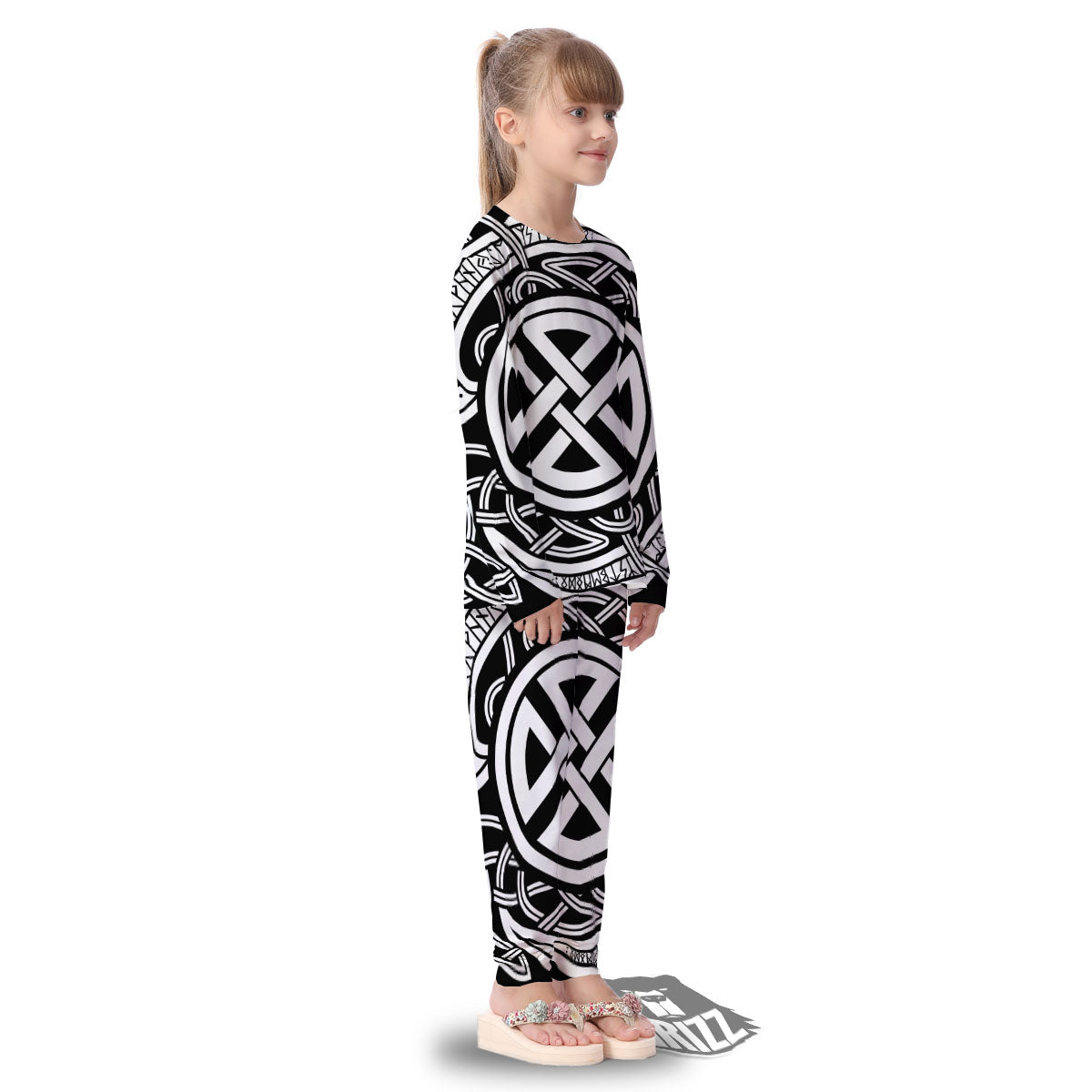Symbol Viking Norse Runes Print Kid's Pajamas-grizzshop