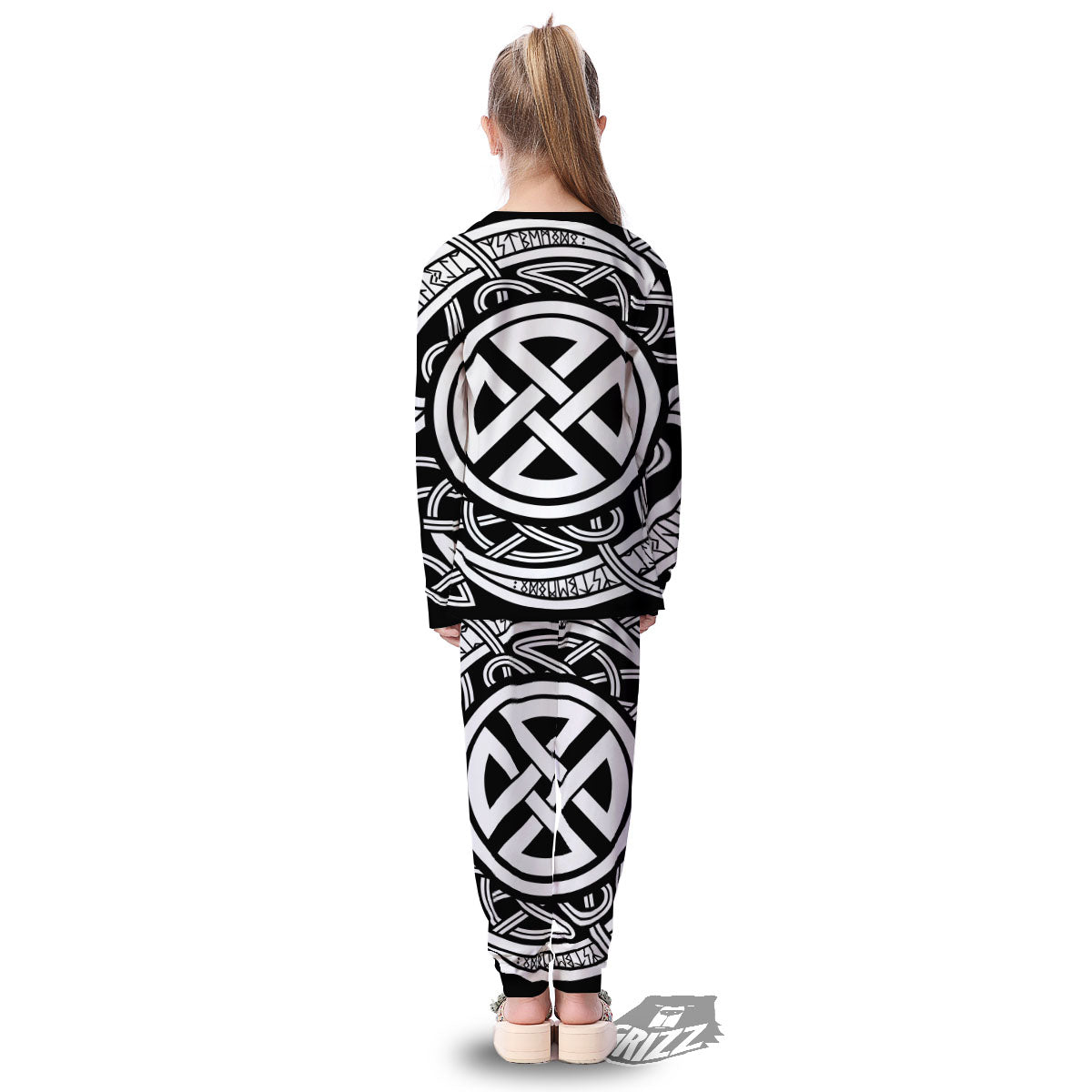 Symbol Viking Norse Runes Print Kid's Pajamas-grizzshop
