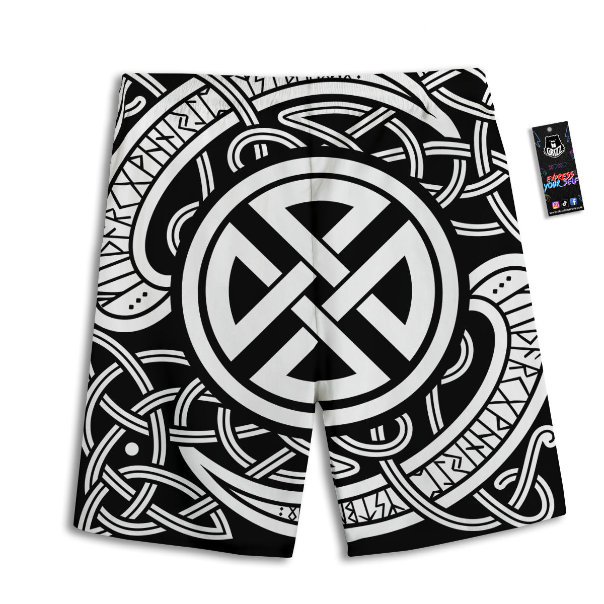 Symbol Viking Norse Runes Print Men's Athletic Shorts