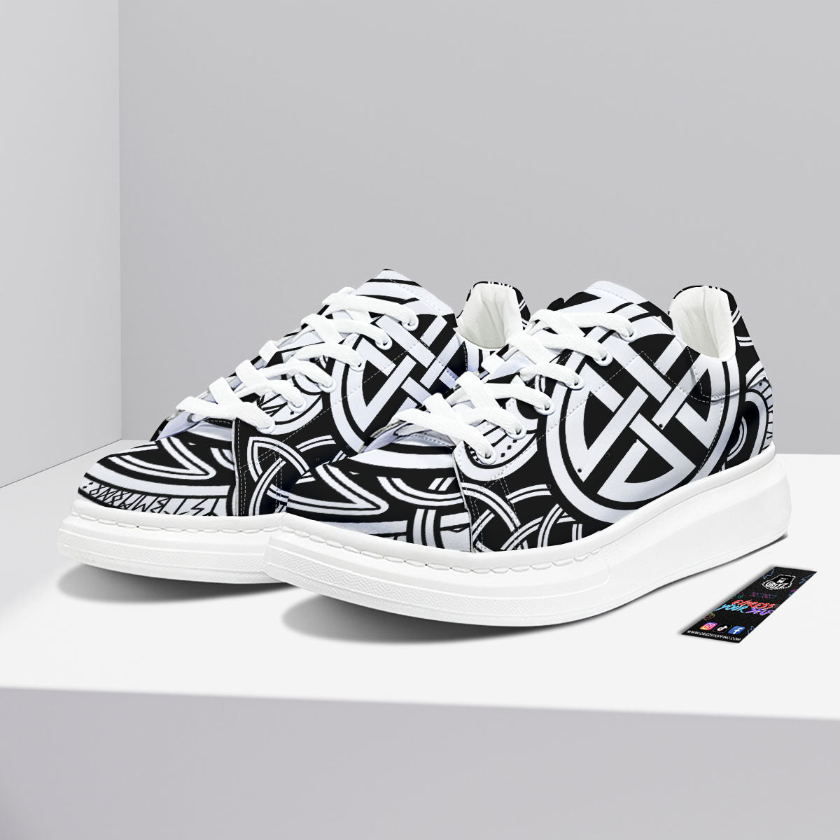 Symbol Viking Norse Runes Print Platform Shoes-grizzshop