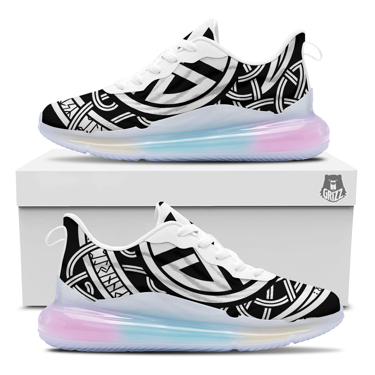 Symbol Viking Norse Runes Print Running Sneakers-grizzshop