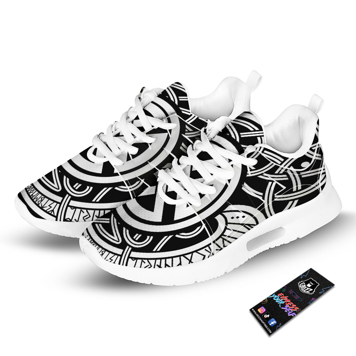 Symbol Viking Norse Runes Print Tennis Shoes-grizzshop