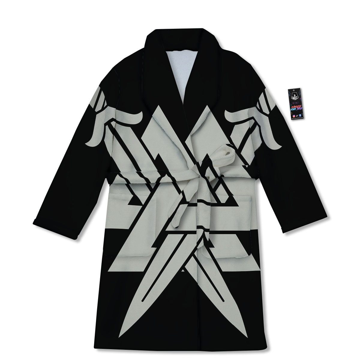 Symbol Viking Valhalla Print Bathrobe-grizzshop