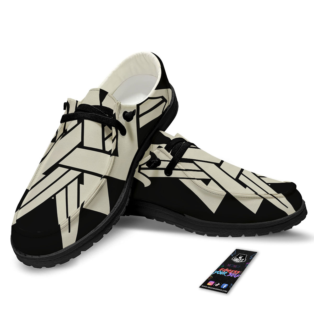 Symbol Viking Valhalla Print Black Loafers-grizzshop