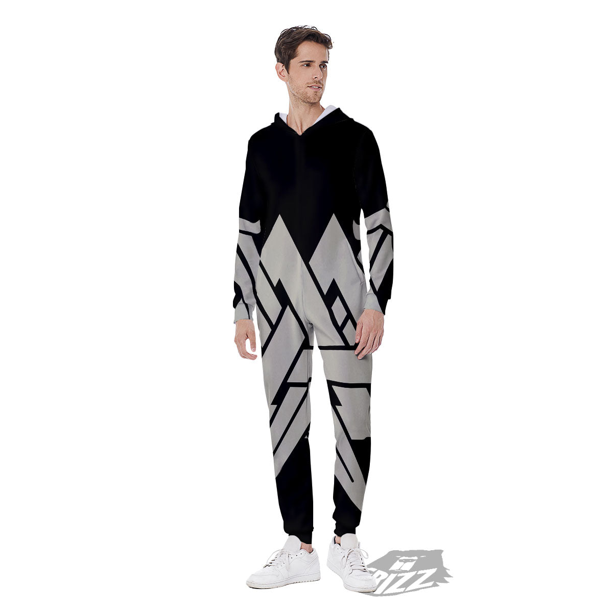 Symbol Viking Valhalla Print Men's Jumpsuit-grizzshop