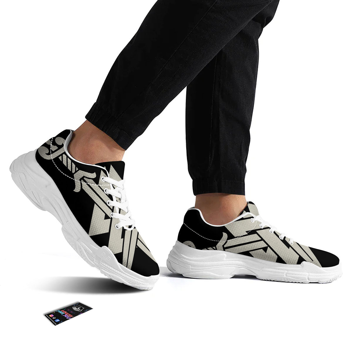 Symbol Viking Valhalla Print White Chunky Shoes-grizzshop