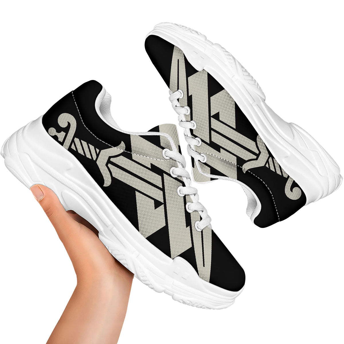Symbol Viking Valhalla Print White Chunky Shoes-grizzshop