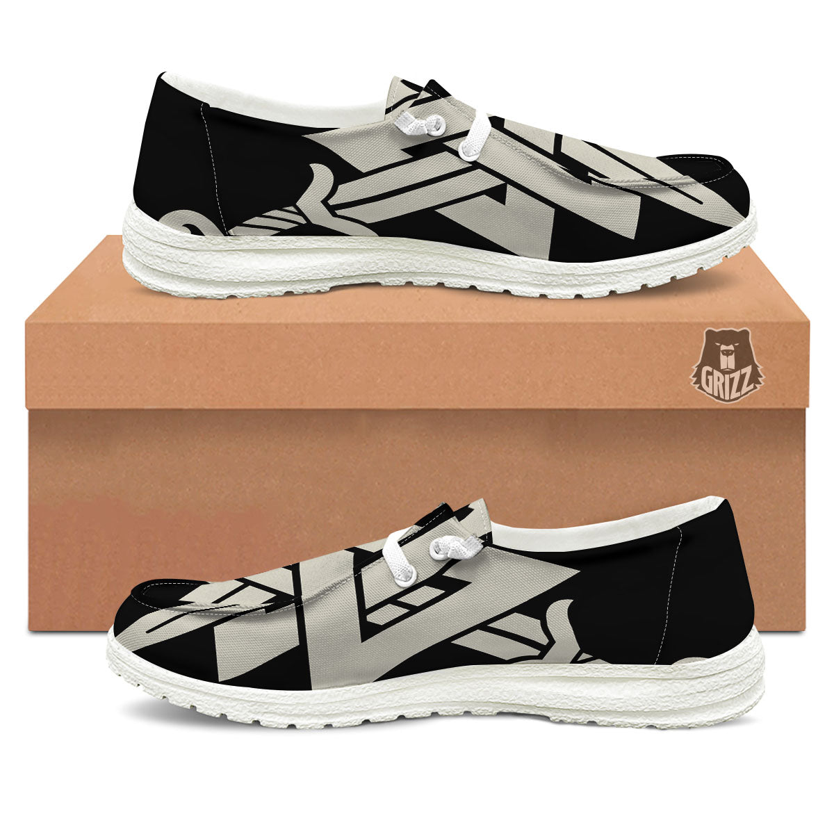 Symbol Viking Valhalla Print White Loafers-grizzshop