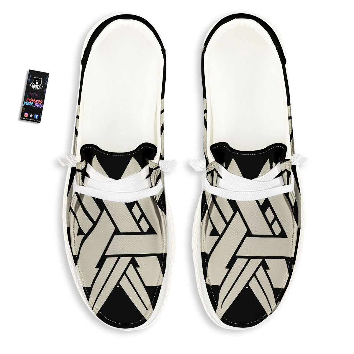 Symbol Viking Valhalla Print White Loafers-grizzshop