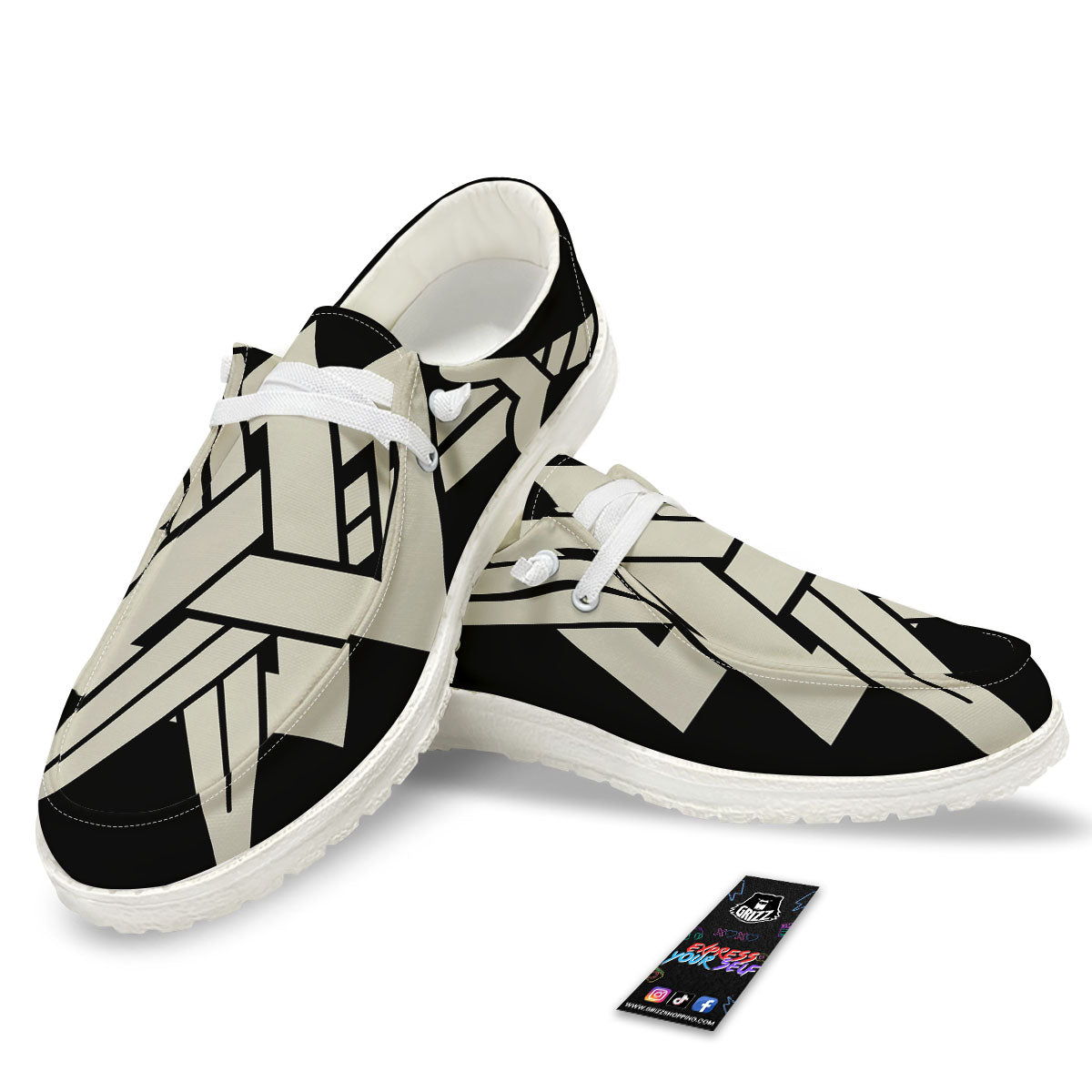 Symbol Viking Valhalla Print White Loafers-grizzshop