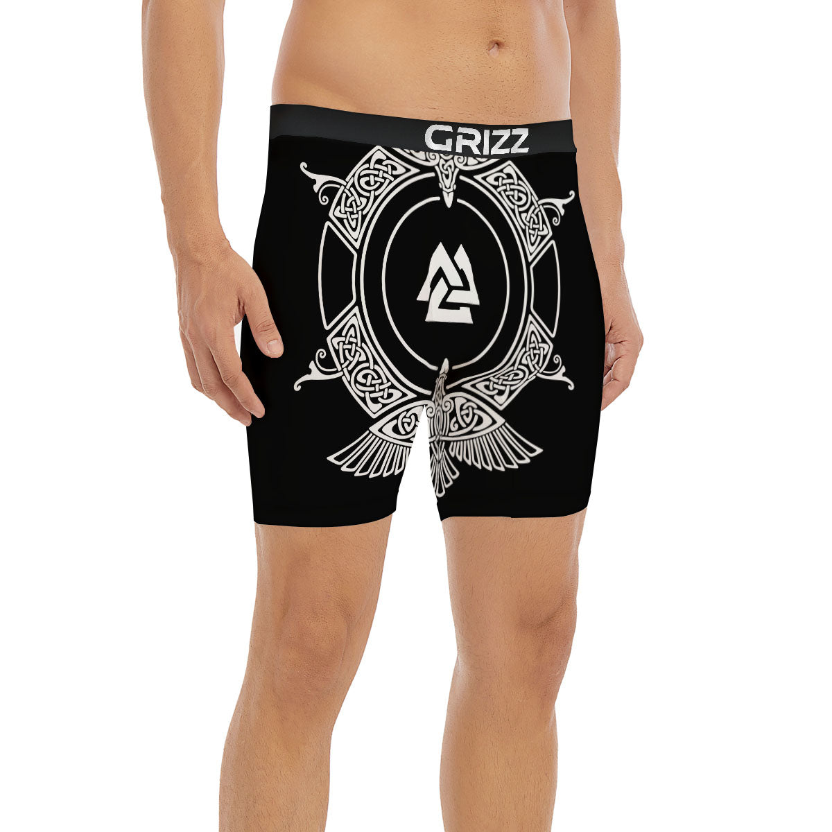 Symbol Viking Valknut Print Boxer Briefs-grizzshop
