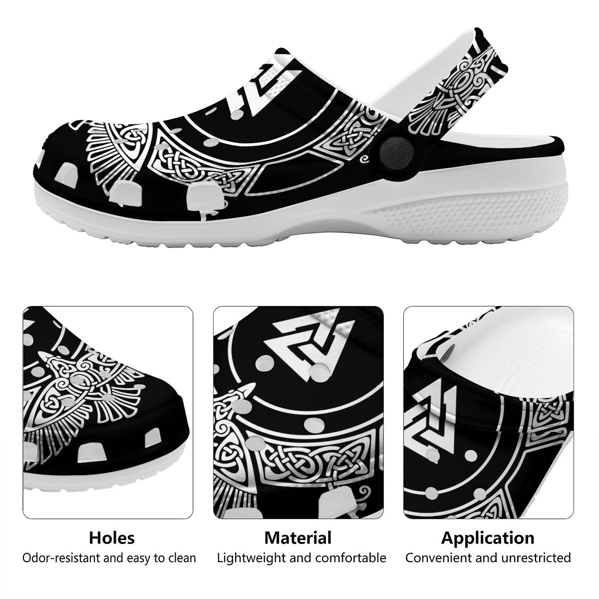 Symbol Viking Valknut Print Clog-grizzshop