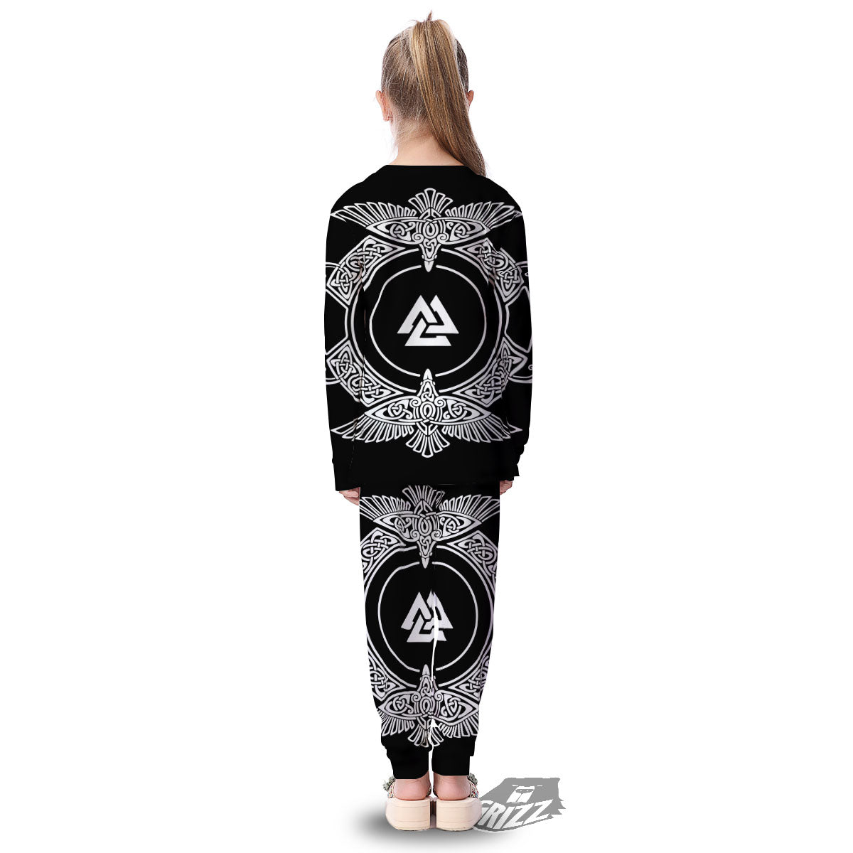 Symbol Viking Valknut Print Kid's Pajamas-grizzshop