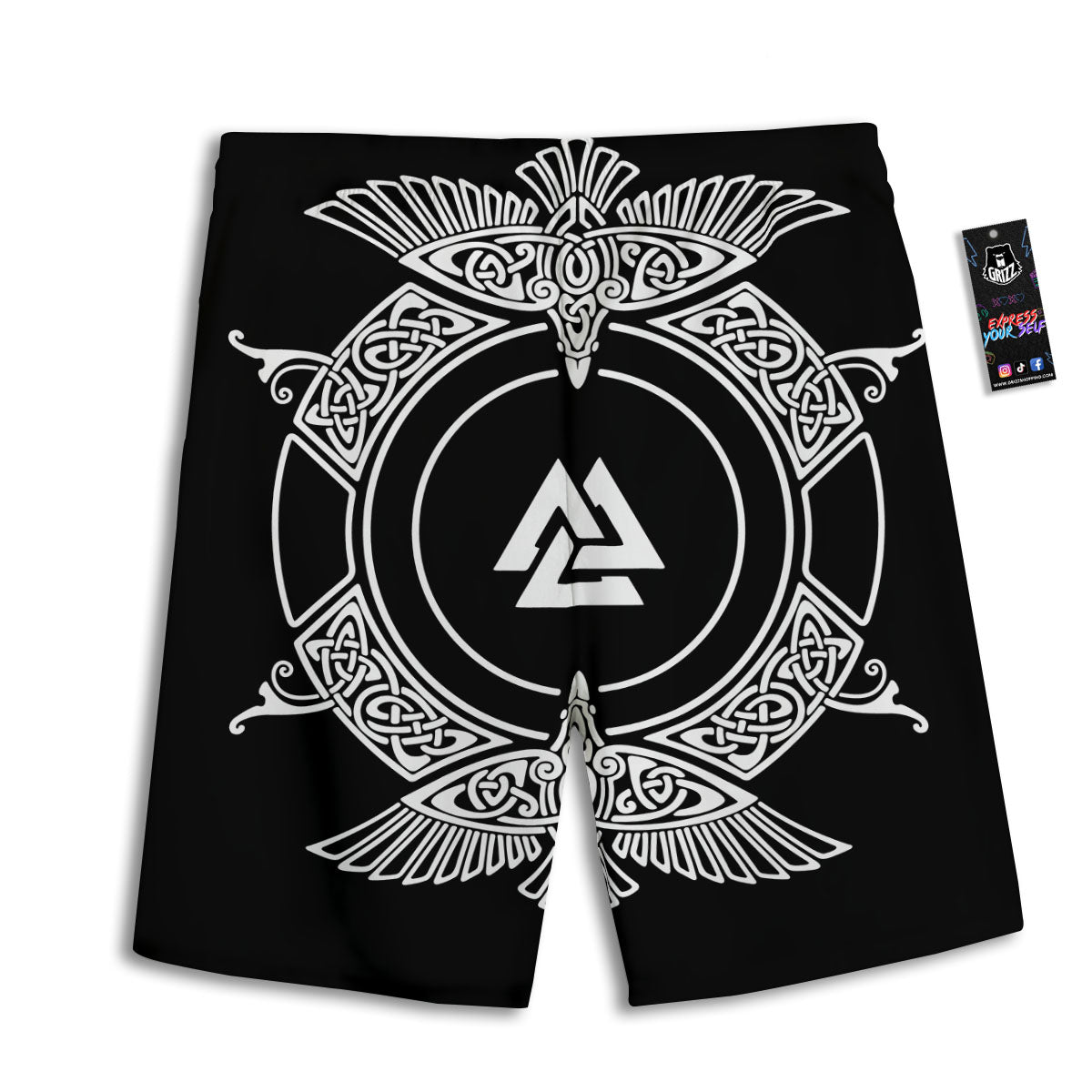 Symbol Viking Valknut Print Men's Athletic Shorts