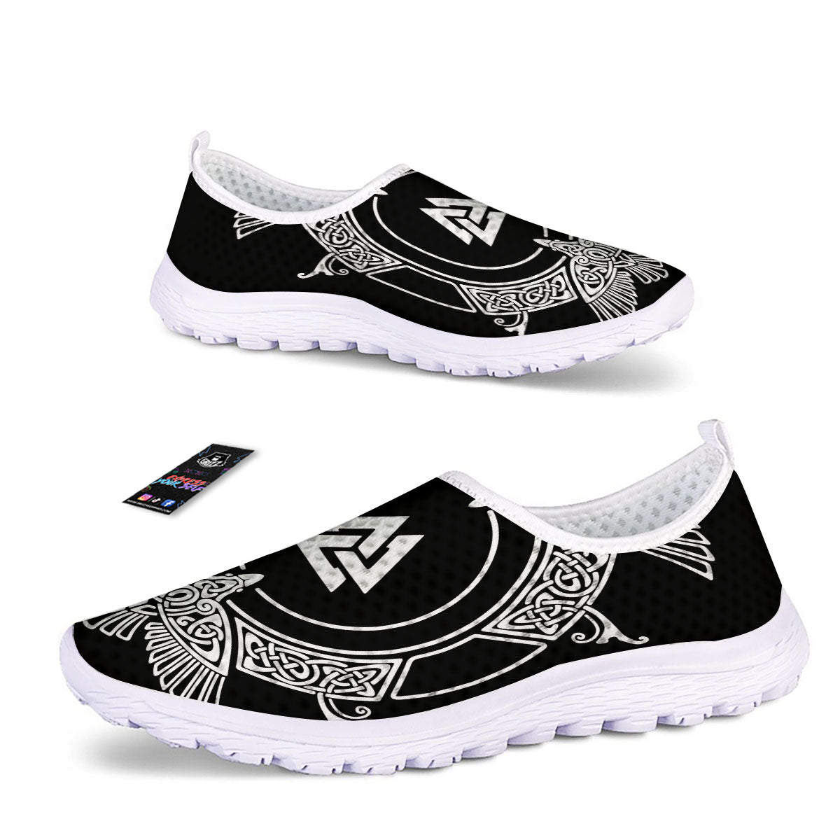 Symbol Viking Valknut Print Nurse Shoes-grizzshop