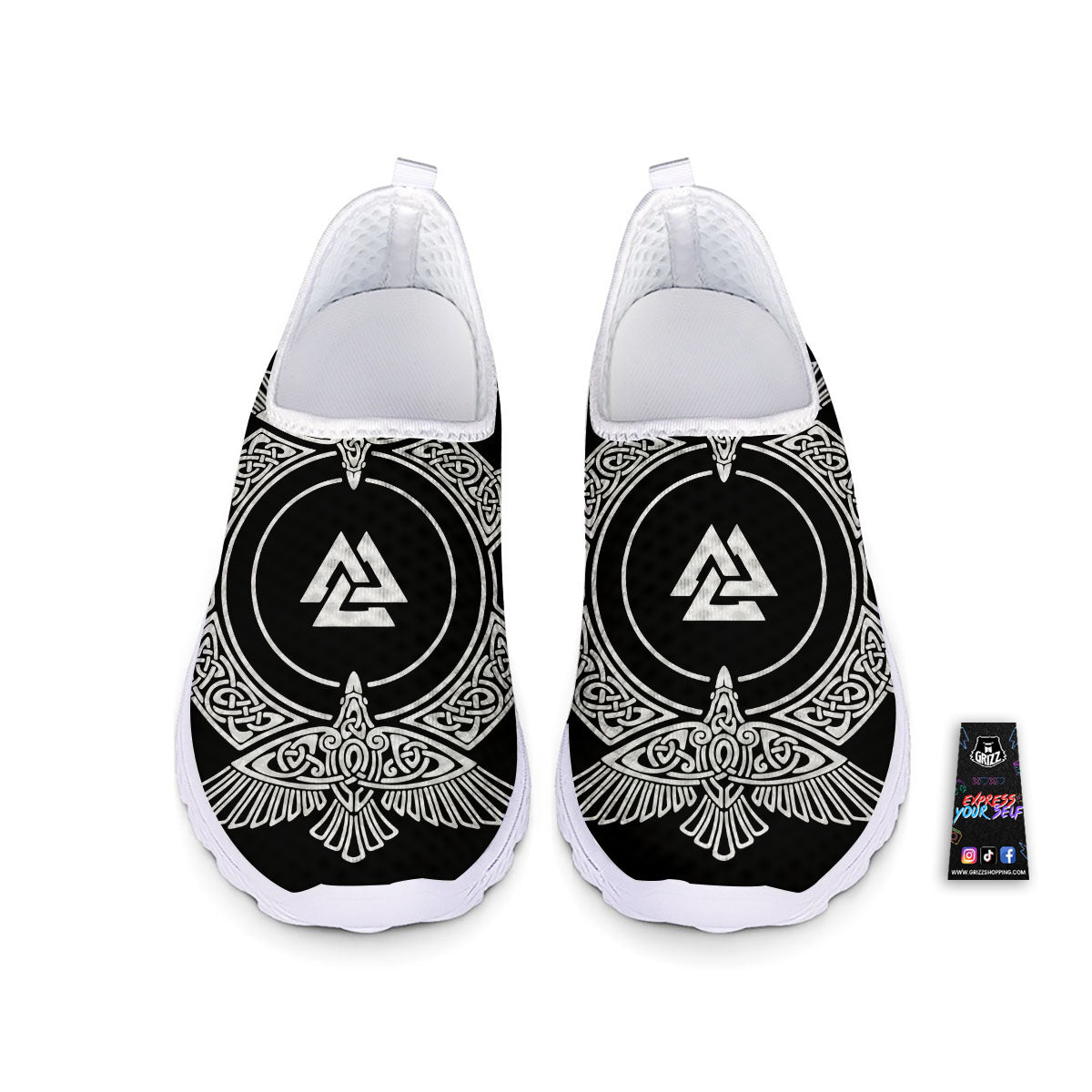 Symbol Viking Valknut Print Nurse Shoes-grizzshop