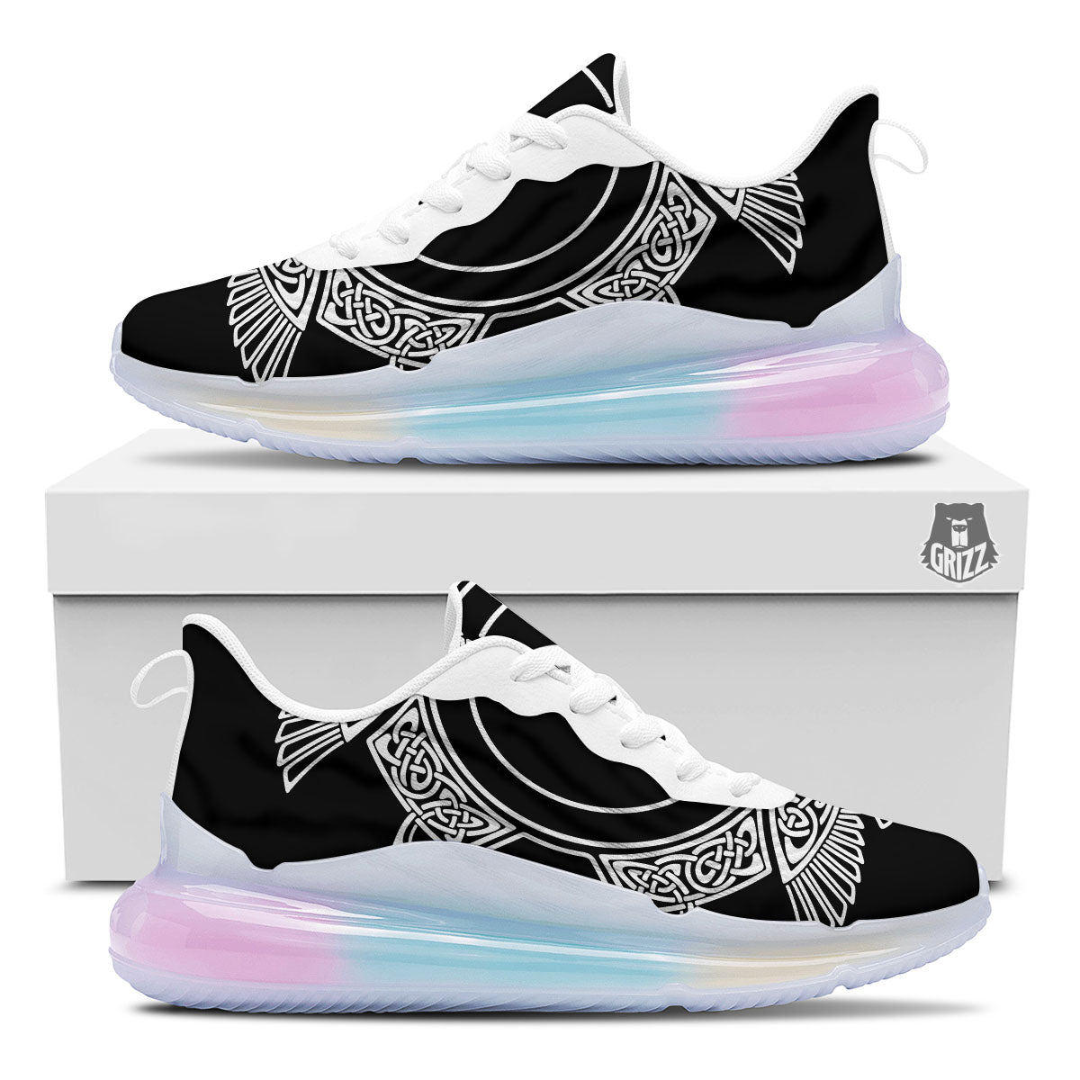 Symbol Viking Valknut Print Running Sneakers-grizzshop
