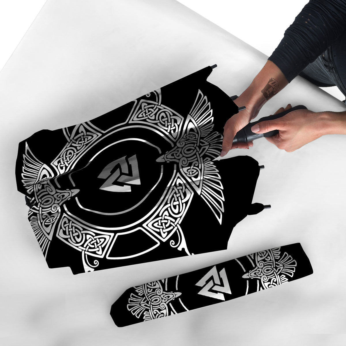 Symbol Viking Valknut Print Umbrella-grizzshop