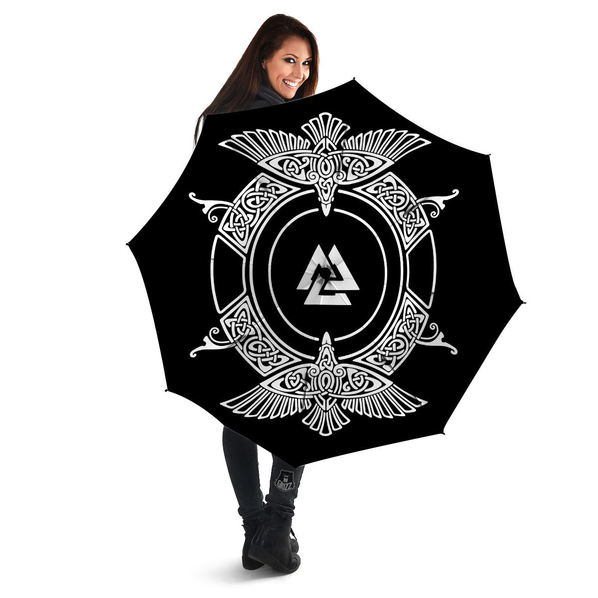 Symbol Viking Valknut Print Umbrella-grizzshop