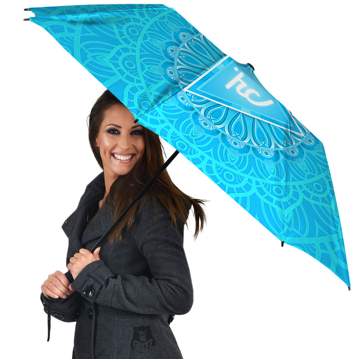 Symbol Vishuddha Chakra Print Umbrella-grizzshop