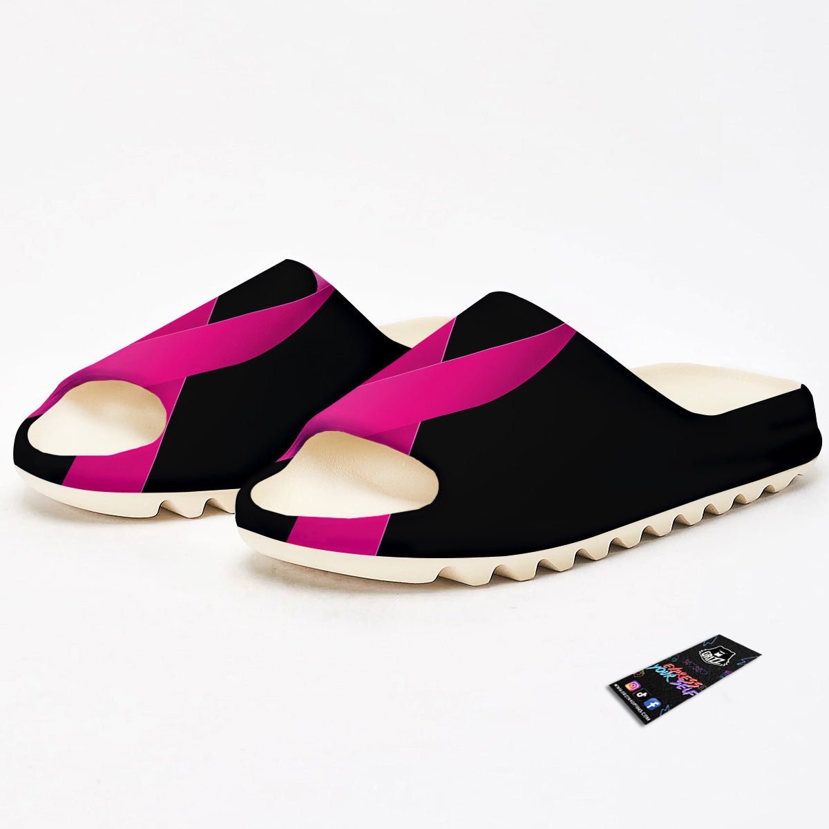 Symbol Breast Cancer Awareness Print Sandals-grizzshop