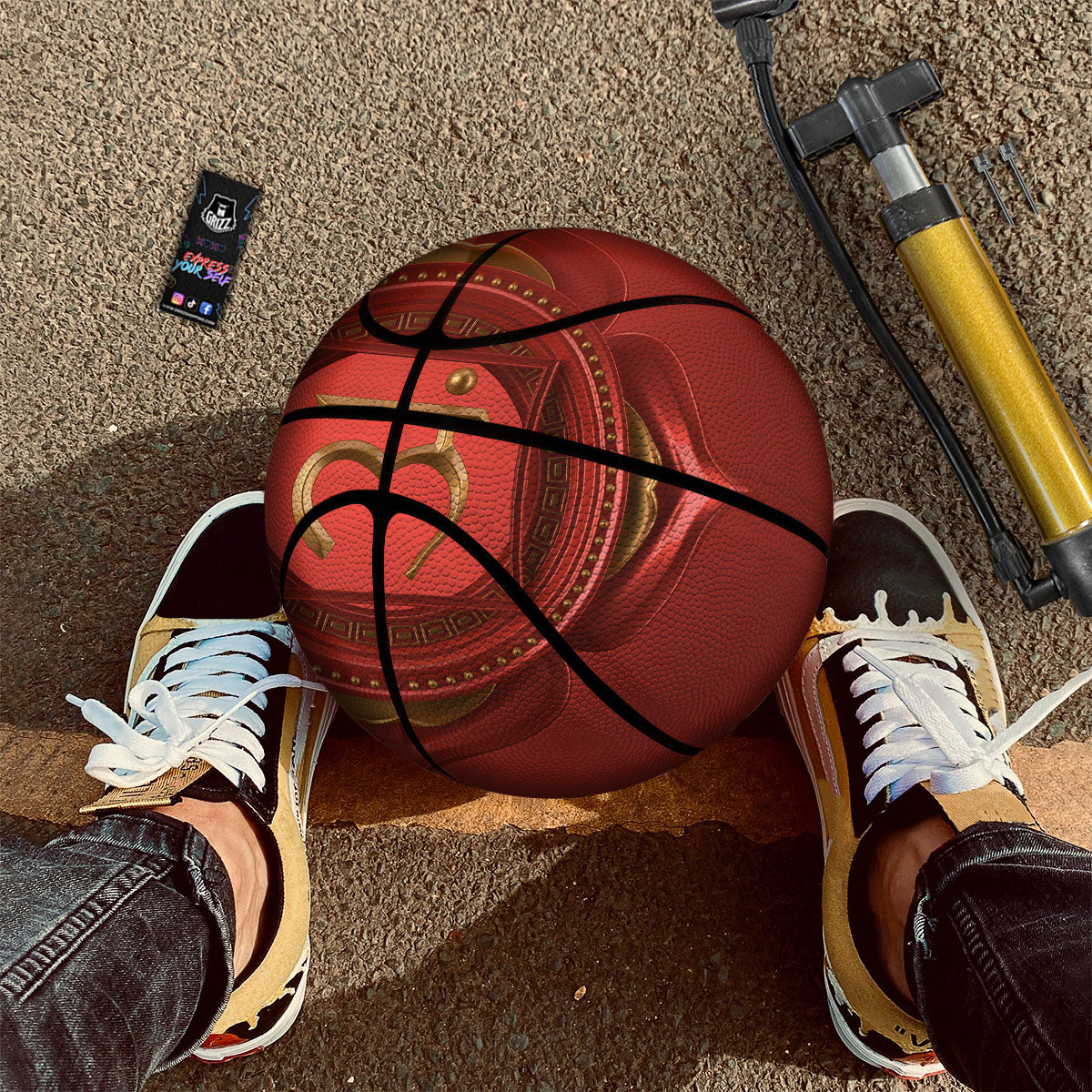 Symbol Muladhara Chakra Print Basketball