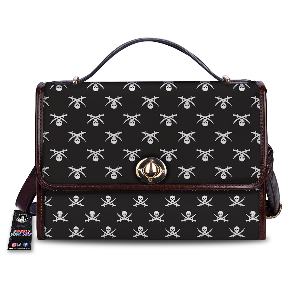Symbol Pirate Skull Print Pattern Women's Satchel Bag
