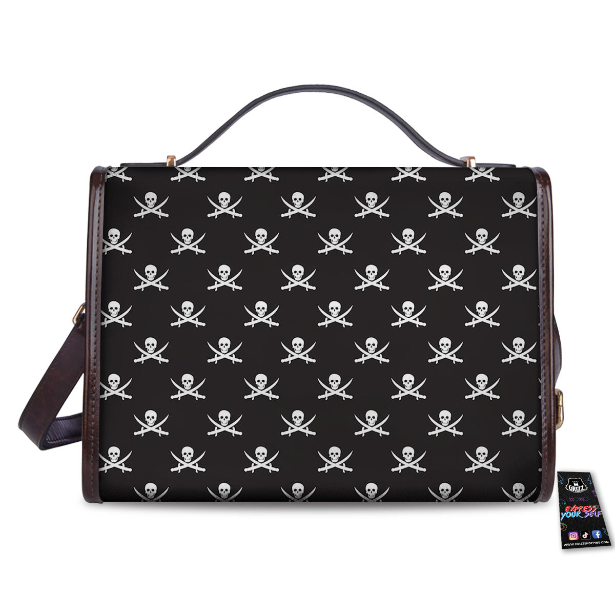 Symbol Pirate Skull Print Pattern Women's Satchel Bag