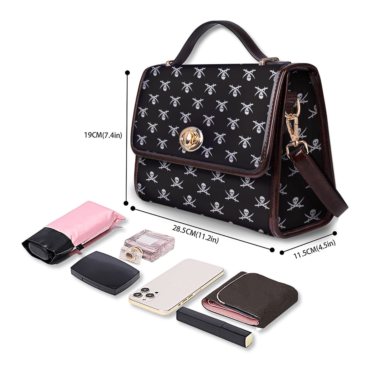 Symbol Pirate Skull Print Pattern Women's Satchel Bag