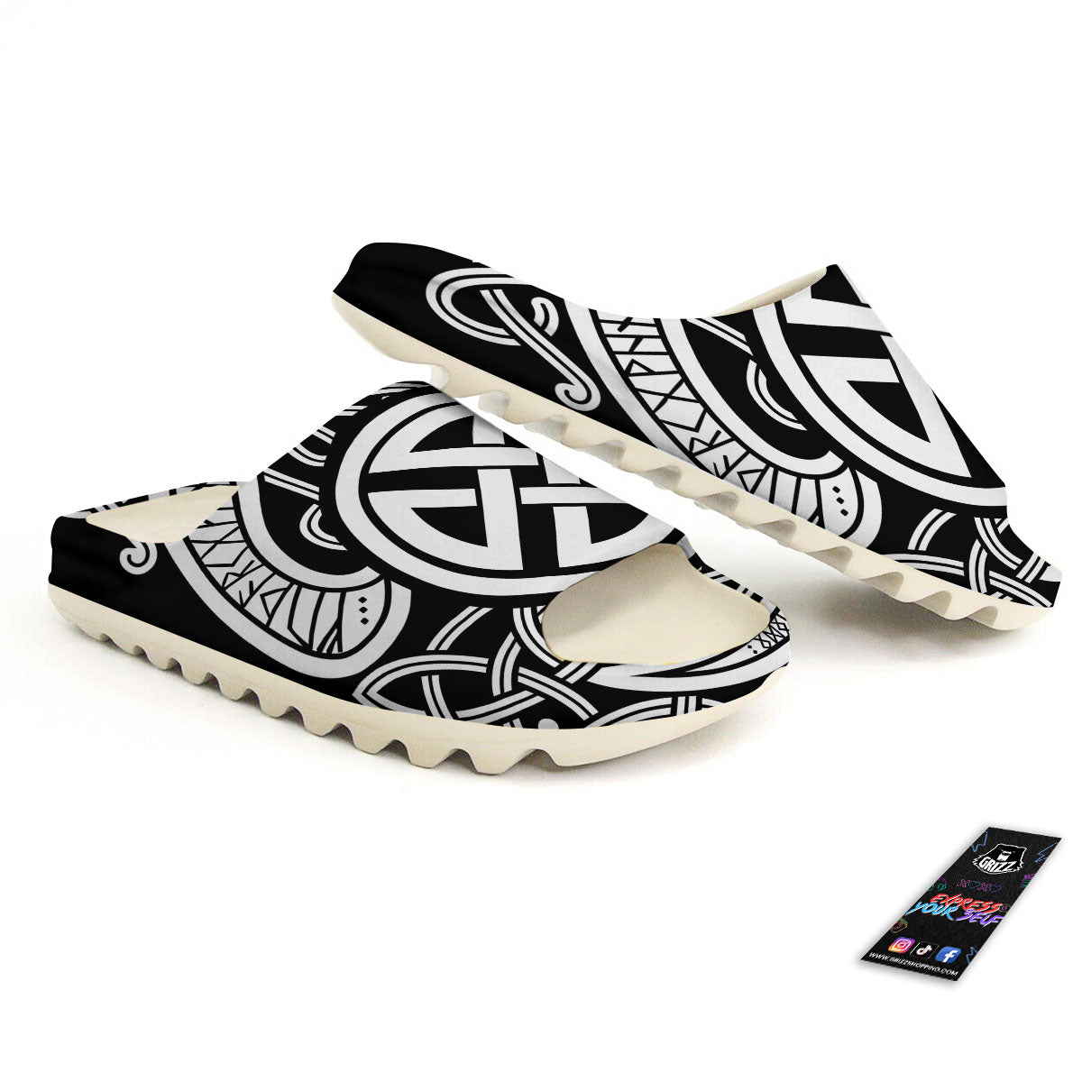 Symbol Viking Norse Runes Print Sandals-grizzshop