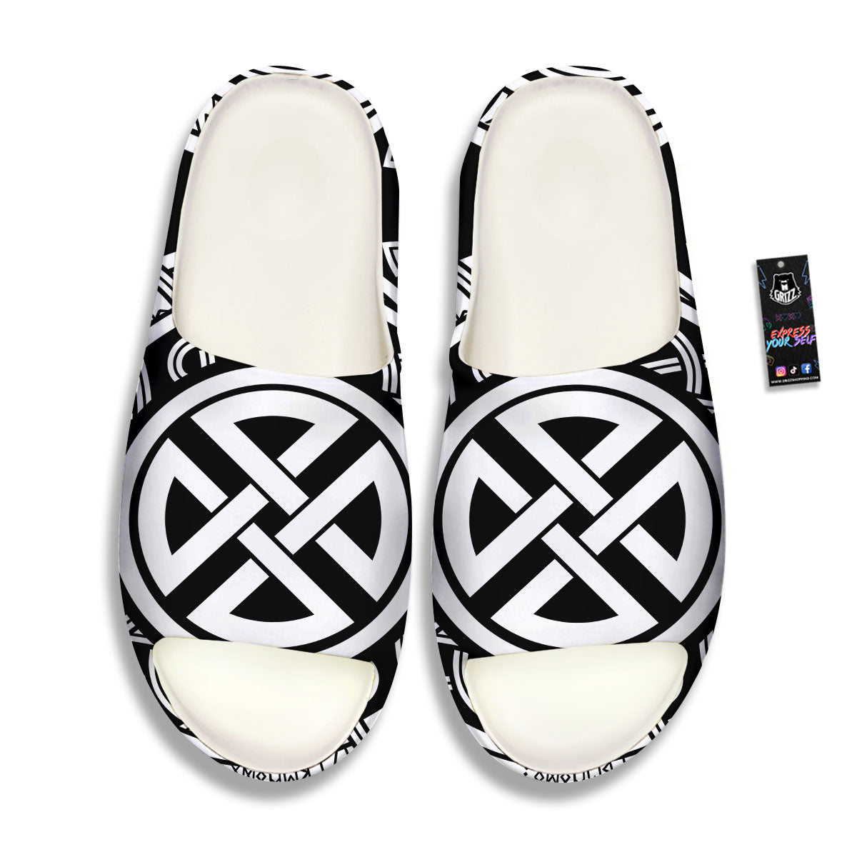 Symbol Viking Norse Runes Print Sandals-grizzshop
