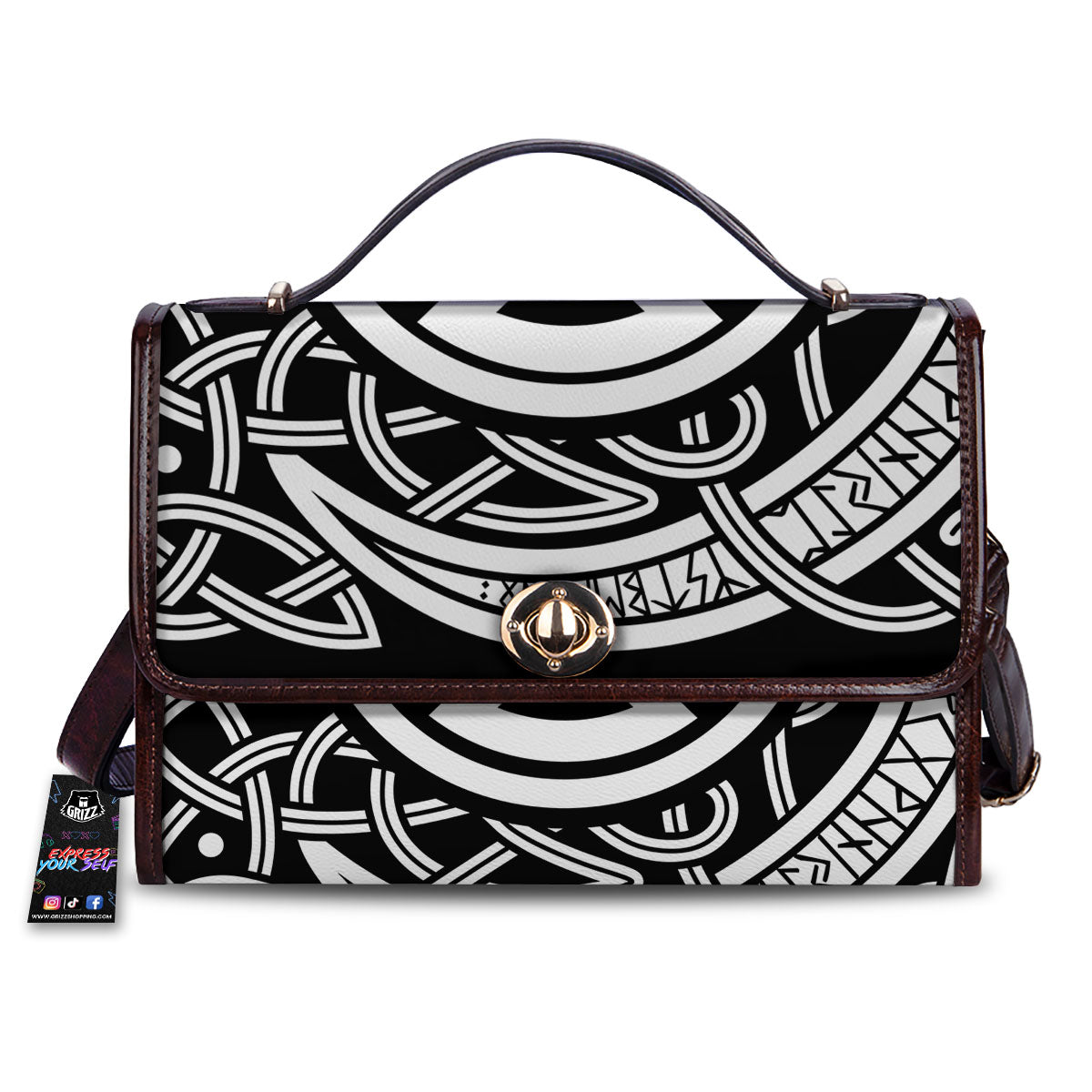 Symbol Viking Norse Runes Print Women's Satchel Bag