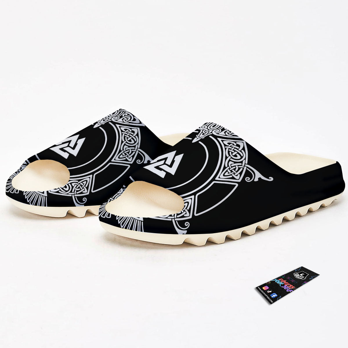 Symbol Viking Valknut Print Sandals-grizzshop