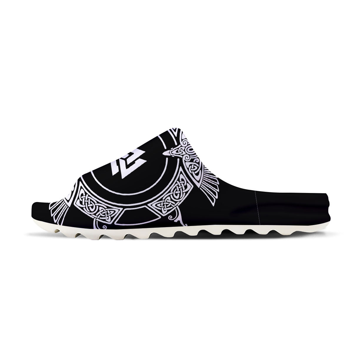 Symbol Viking Valknut Print Sandals-grizzshop