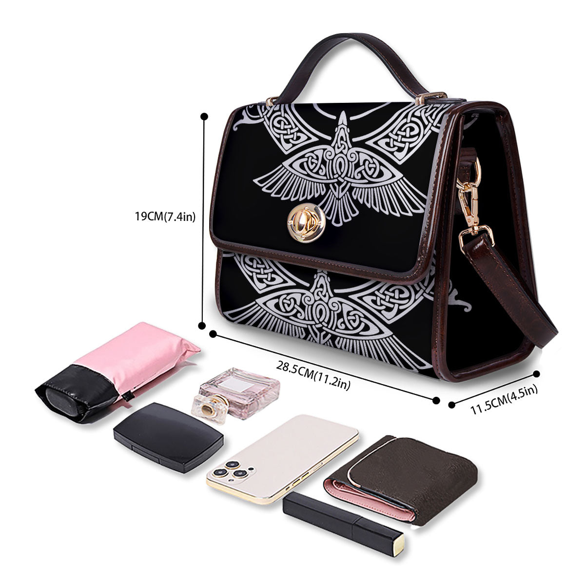 Symbol Viking Valknut Print Women's Satchel Bag