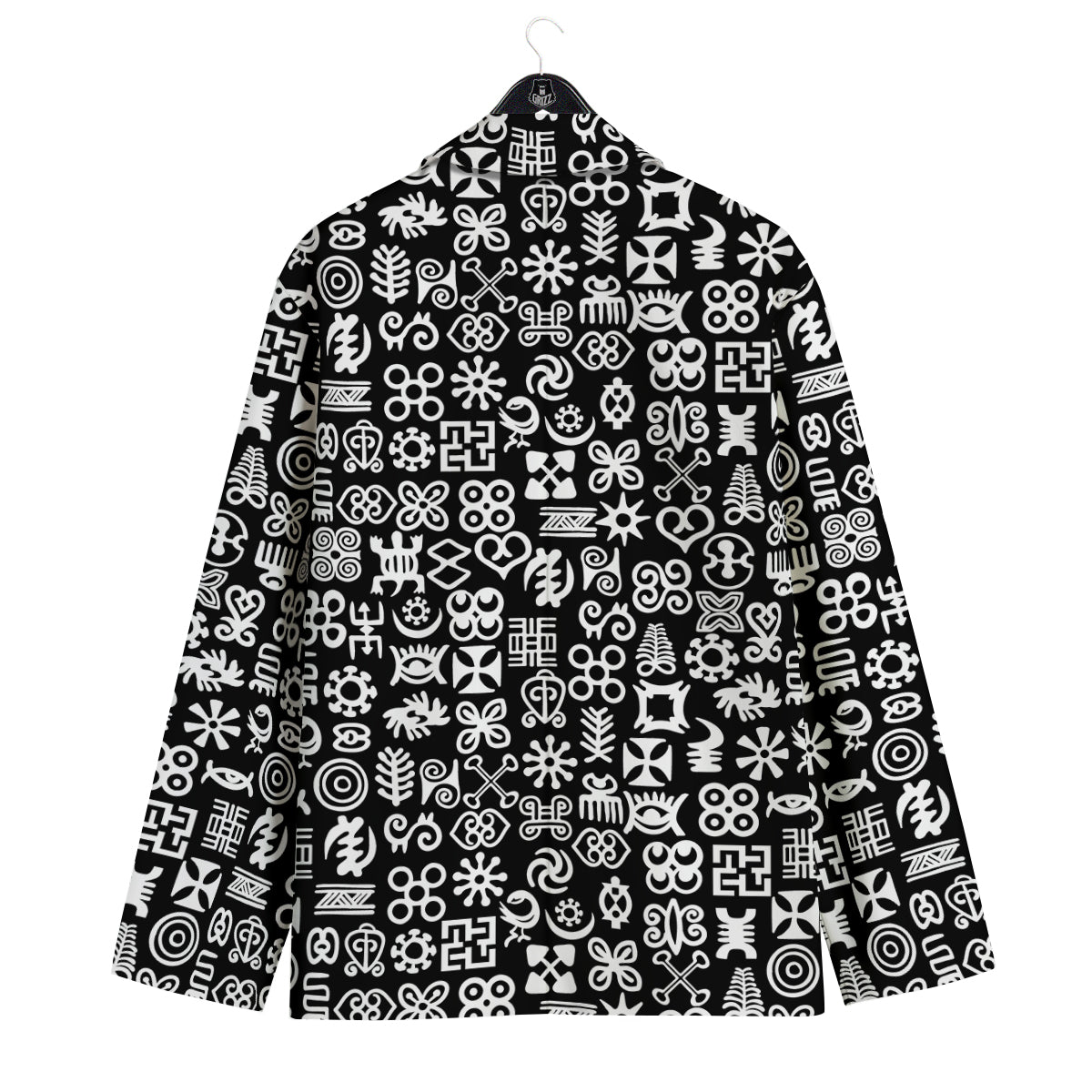Symbols Black Adinkra Print Pattern Men's Sport Coat-grizzshop