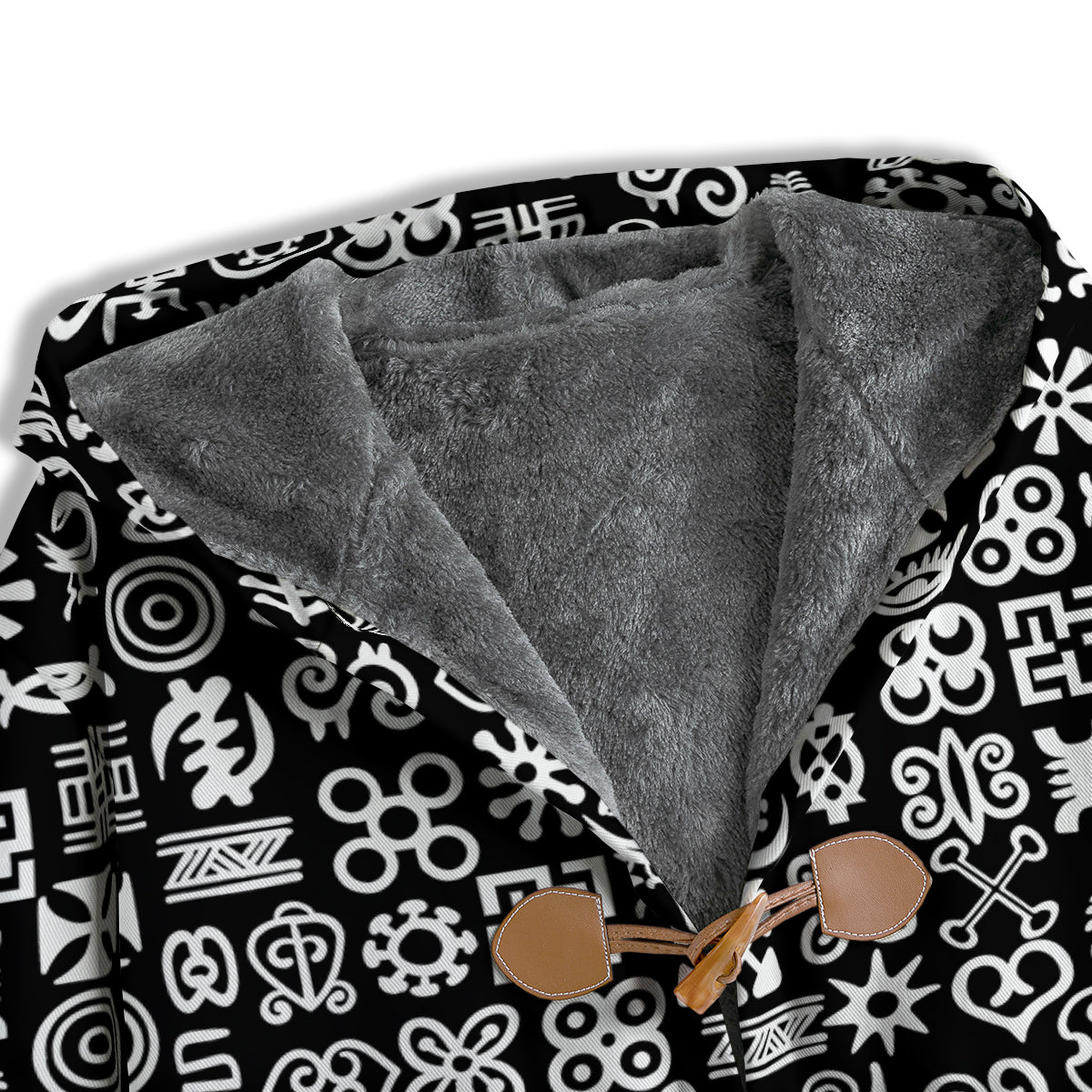 Symbols Black Adinkra Print Pattern Men's Windbreaker Jacket-grizzshop