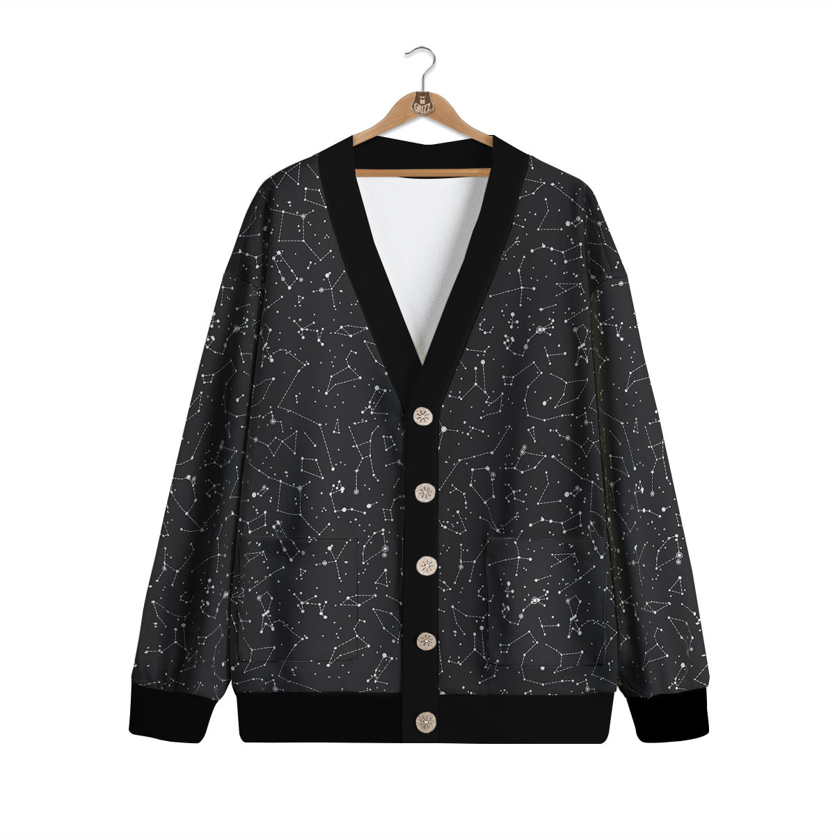 Symbols Constellation Print Pattern Cardigan-grizzshop