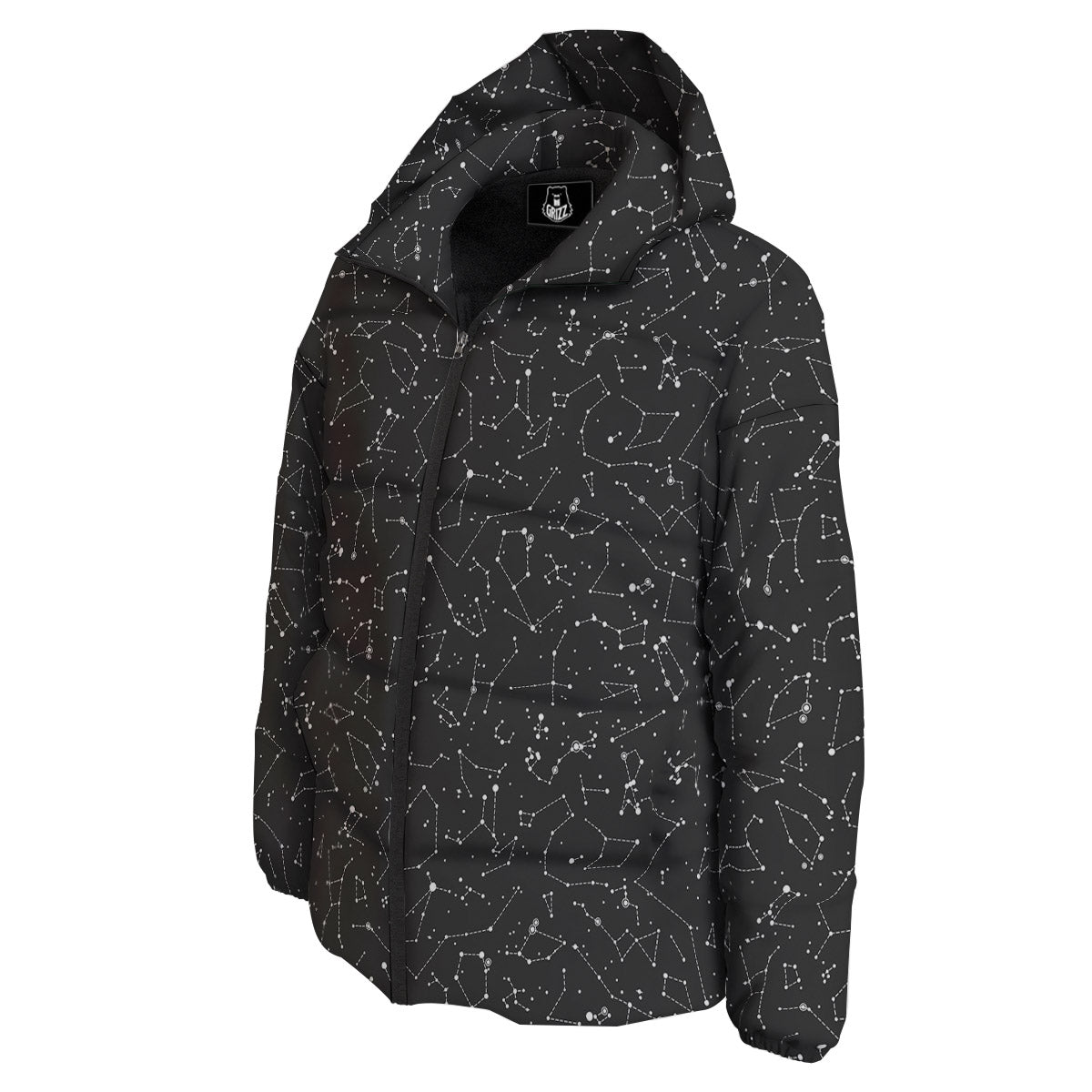 Symbols Constellation Print Pattern Down Jacket-grizzshop