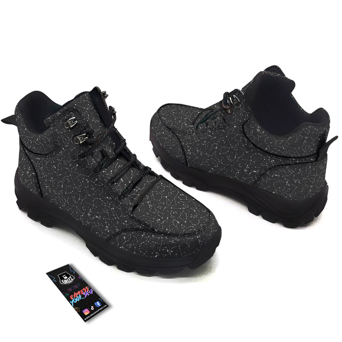 Symbols Constellation Print Pattern Hiking Shoes-grizzshop