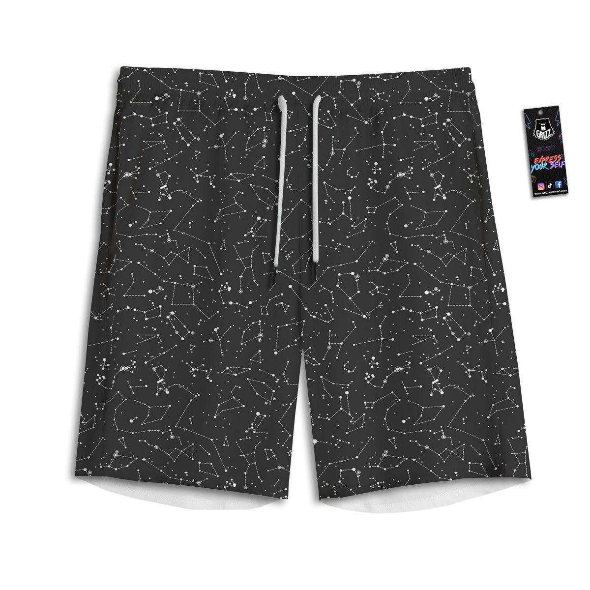 Symbols Constellation Print Pattern Men's Athletic Shorts