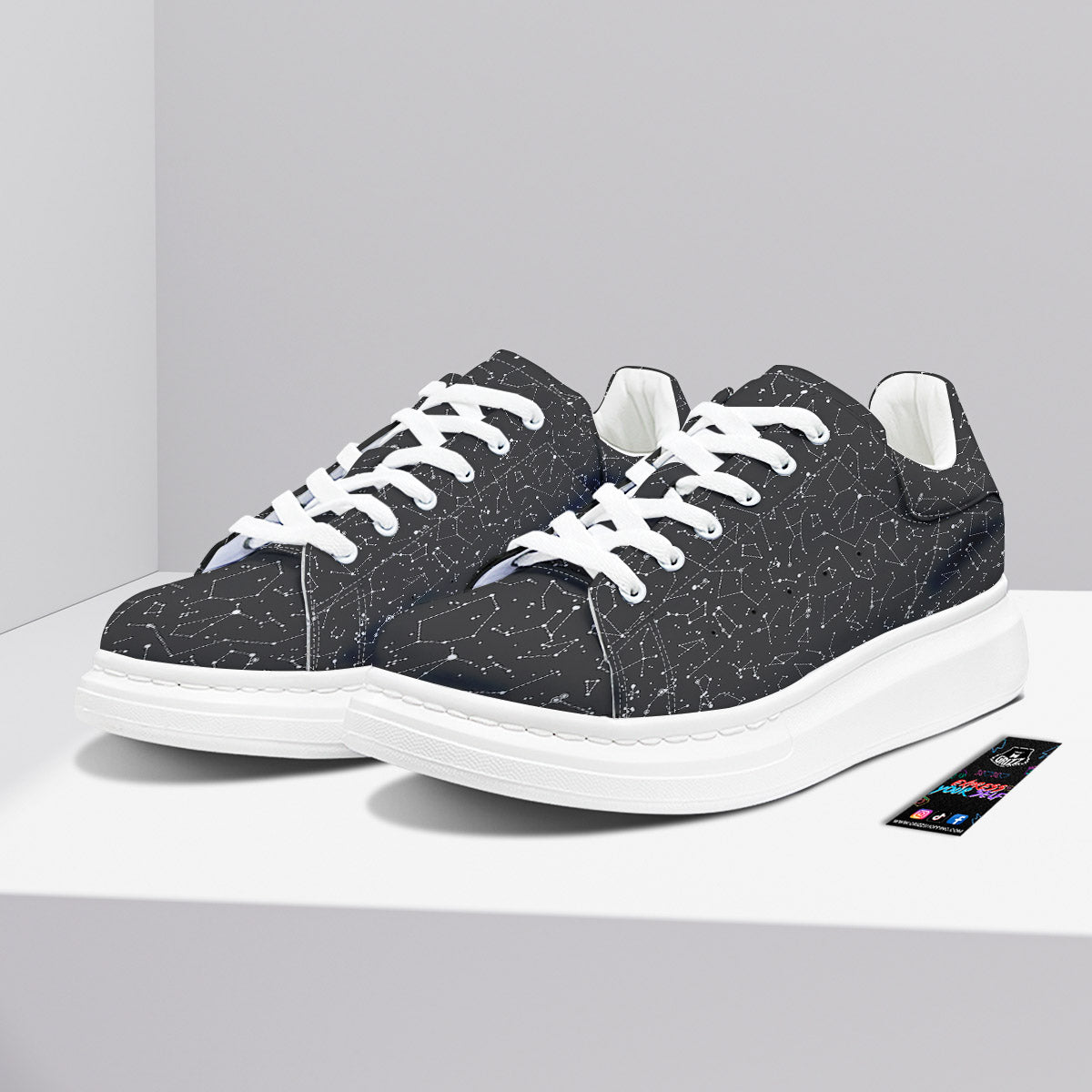 Symbols Constellation Print Pattern Platform Shoes-grizzshop