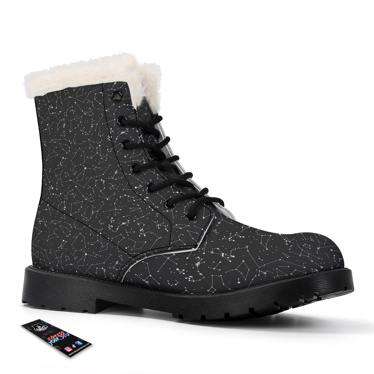 Symbols Constellation Print Pattern Winter Boots-grizzshop