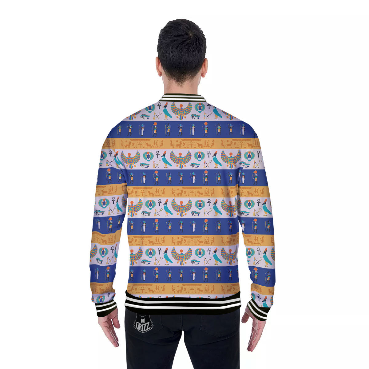 Symbols Egyptian Print Pattern Baseball Jacket-grizzshop