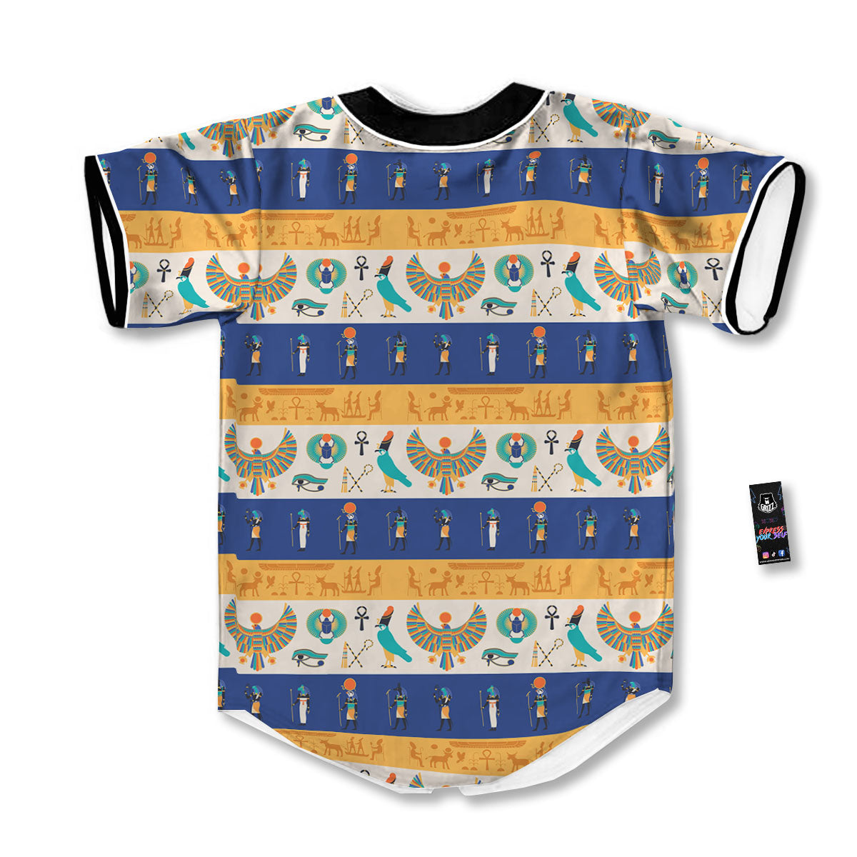 Symbols Egyptian Print Pattern Baseball Jersey-grizzshop