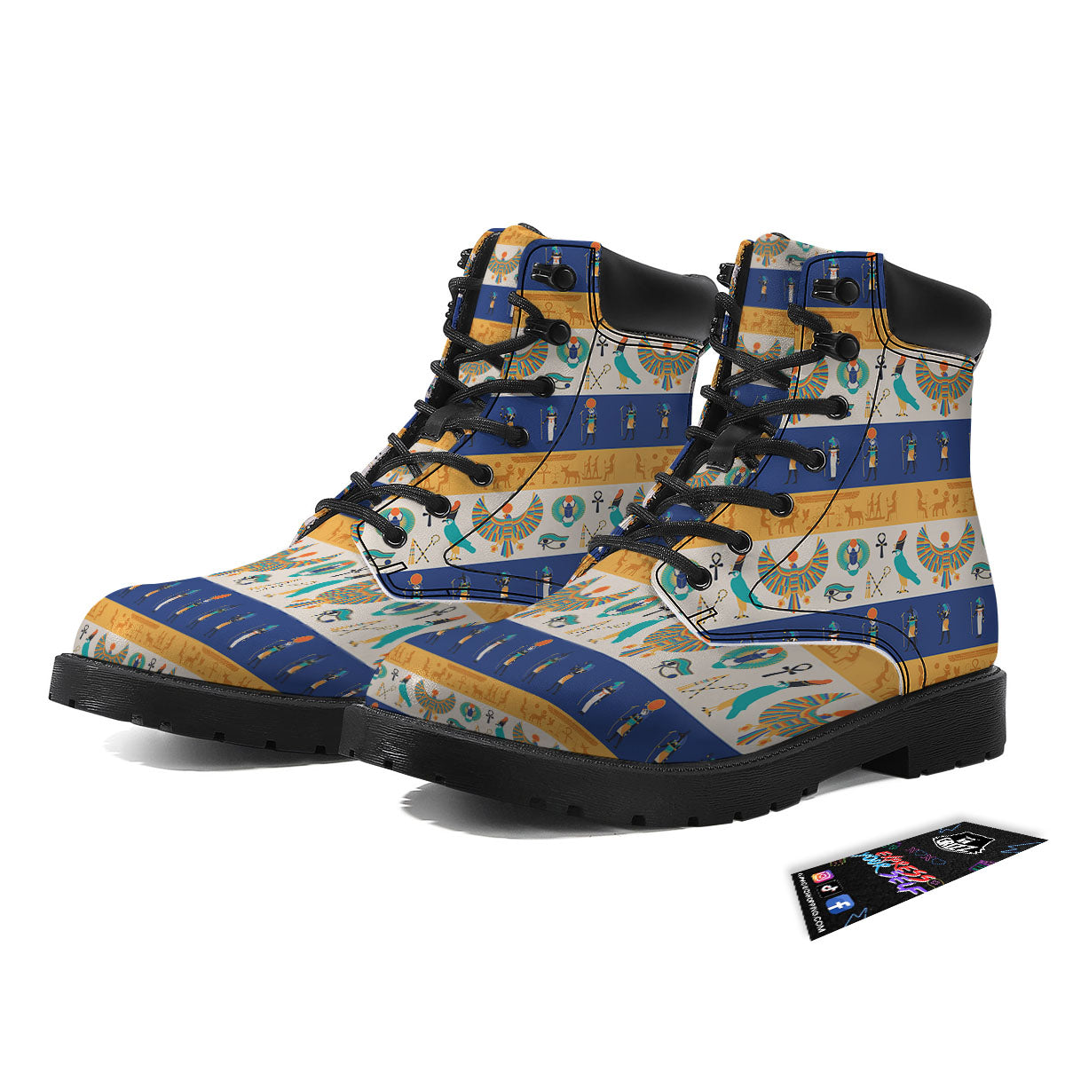 Symbols Egyptian Print Pattern Boots-grizzshop