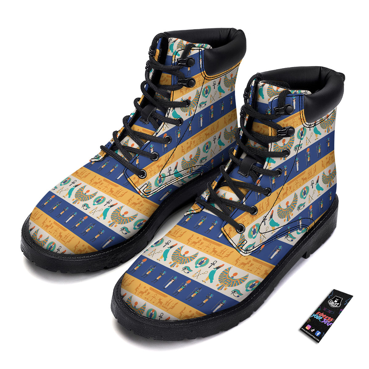 Symbols Egyptian Print Pattern Boots-grizzshop