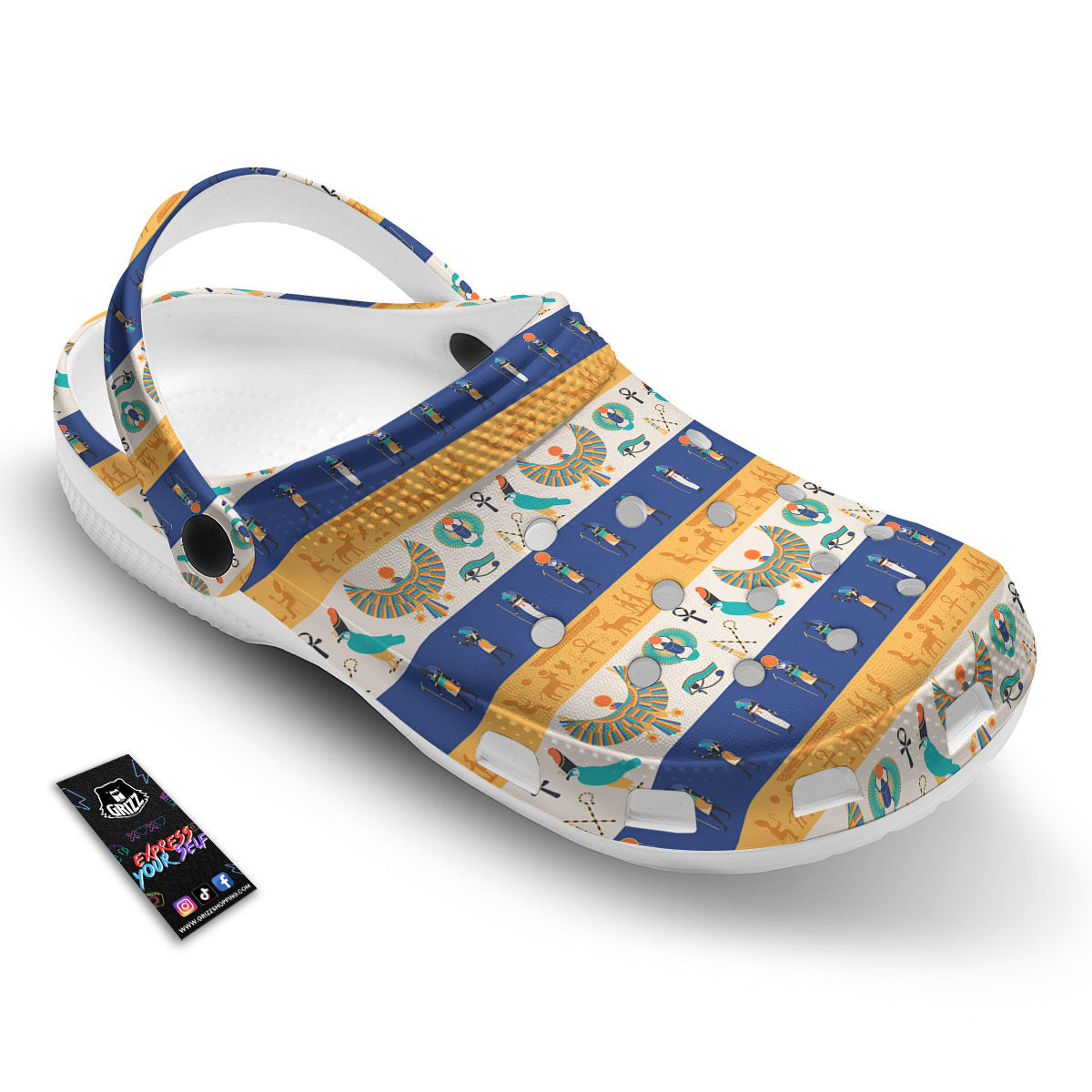 Symbols Egyptian Print Pattern Clog-grizzshop